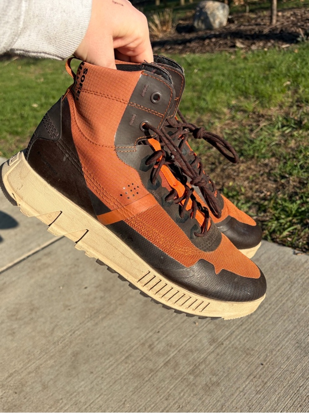 Sorel Men's Orange and Brown High-Top Outdoor Boot